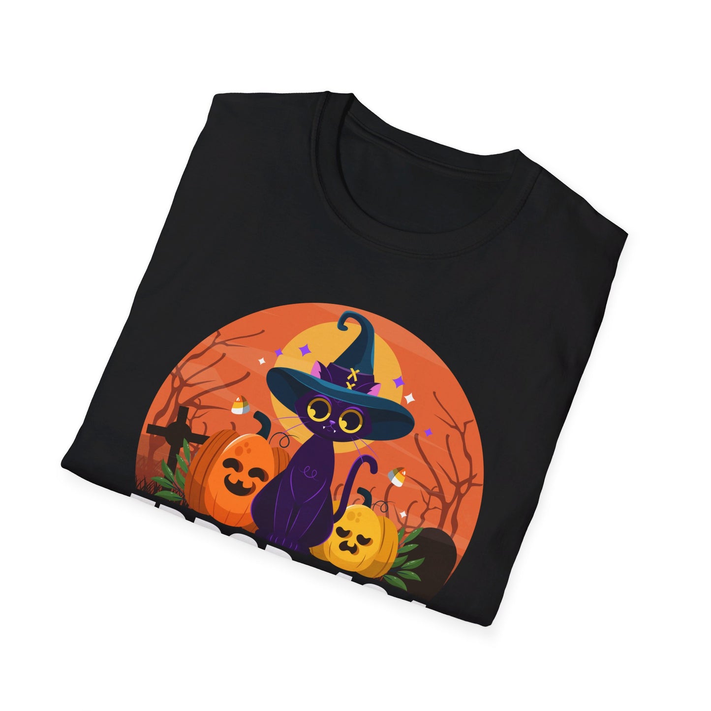 Error 404 Costume Not Found Funny Halloween Witch Cat Pumpkin T-Shirt