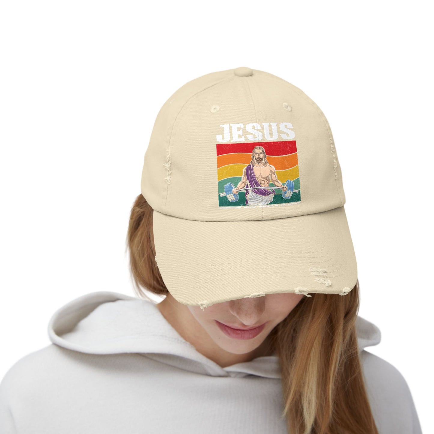 Jesus The Ultimate Deadlifter Rainbow Strength Cap