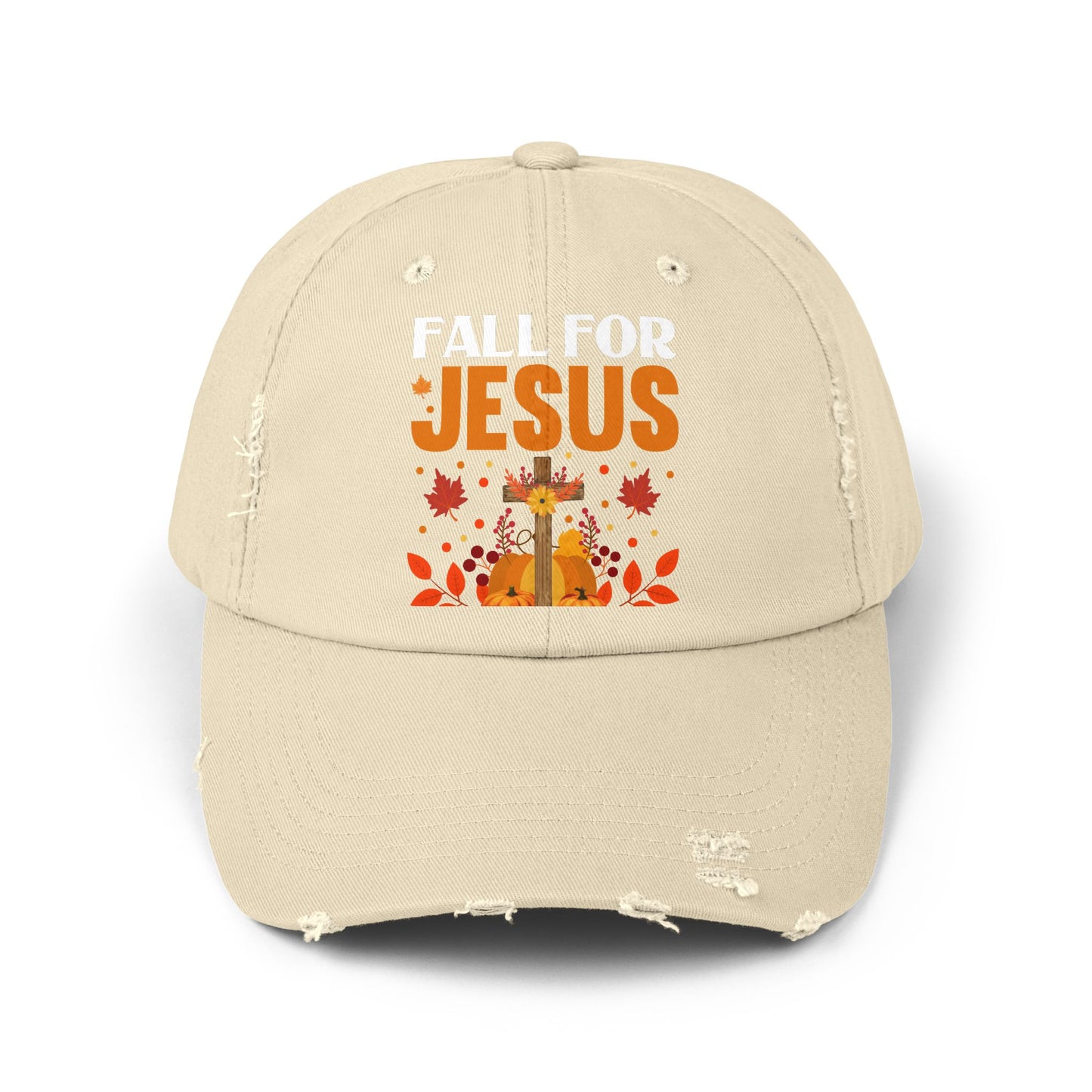Fall For Jesus He Never Leaves Autumn Faith Cap