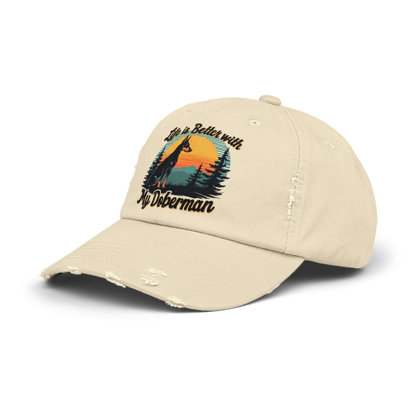 Life Is Better With My Doberman - Sunset Silhouette Cap