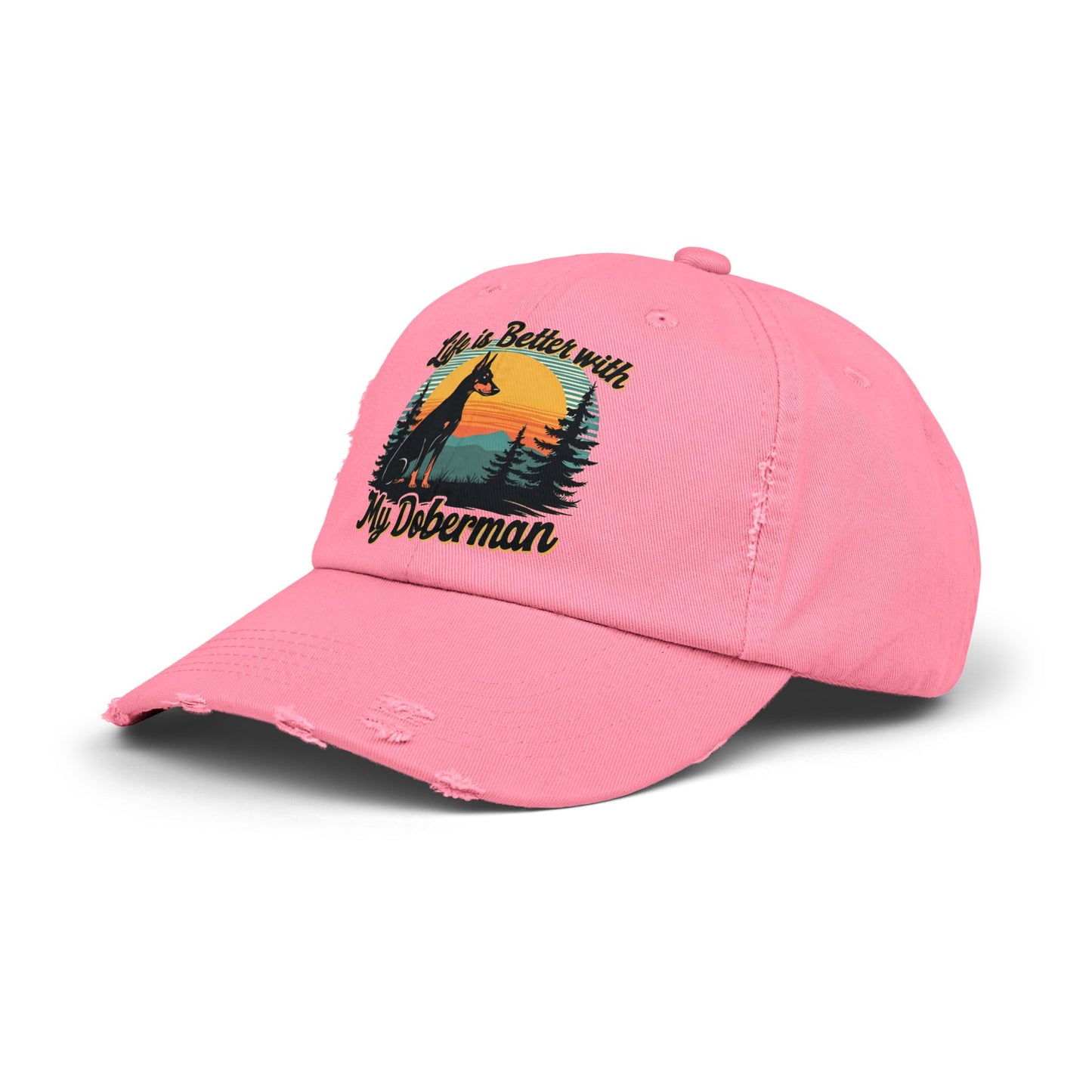 Life Is Better With My Doberman - Sunset Silhouette Cap