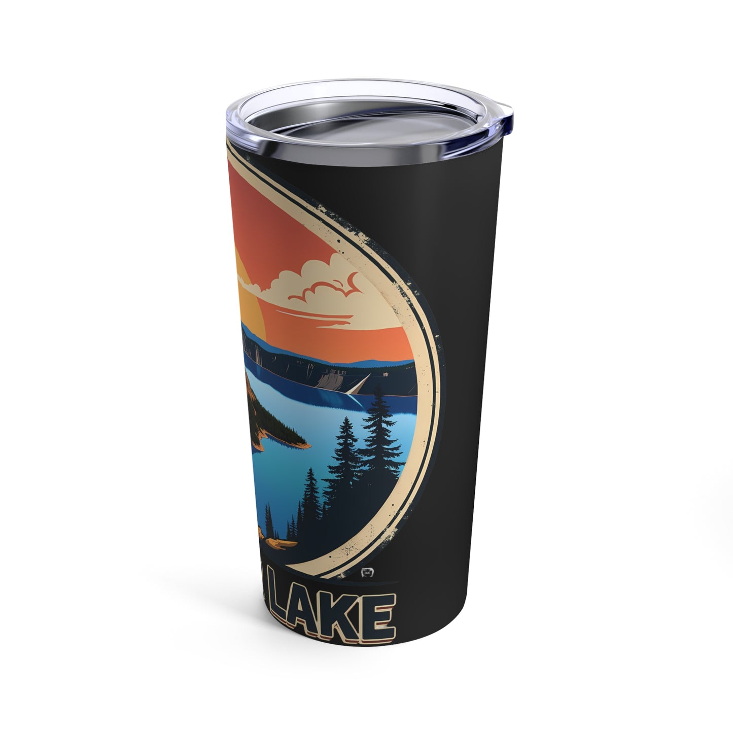 Crater Lake National Park Retro Sunset Scenic View