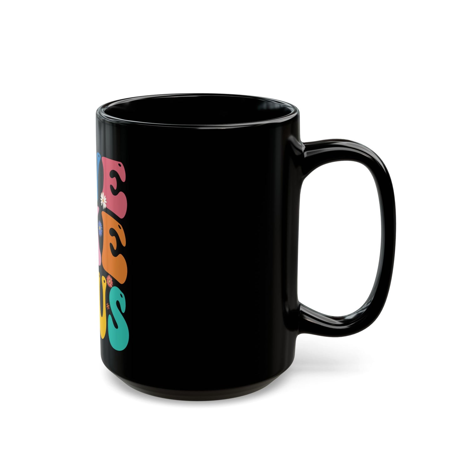 Love Like Jesus Inspirational Message with Cross and Flowers Ceramic Mug