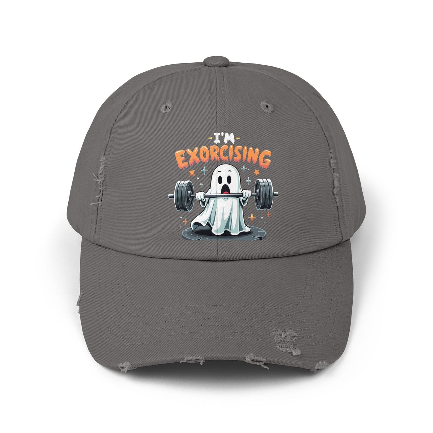 I'm Exorcising Ghost Lifting Weights Halloween Humor Cap