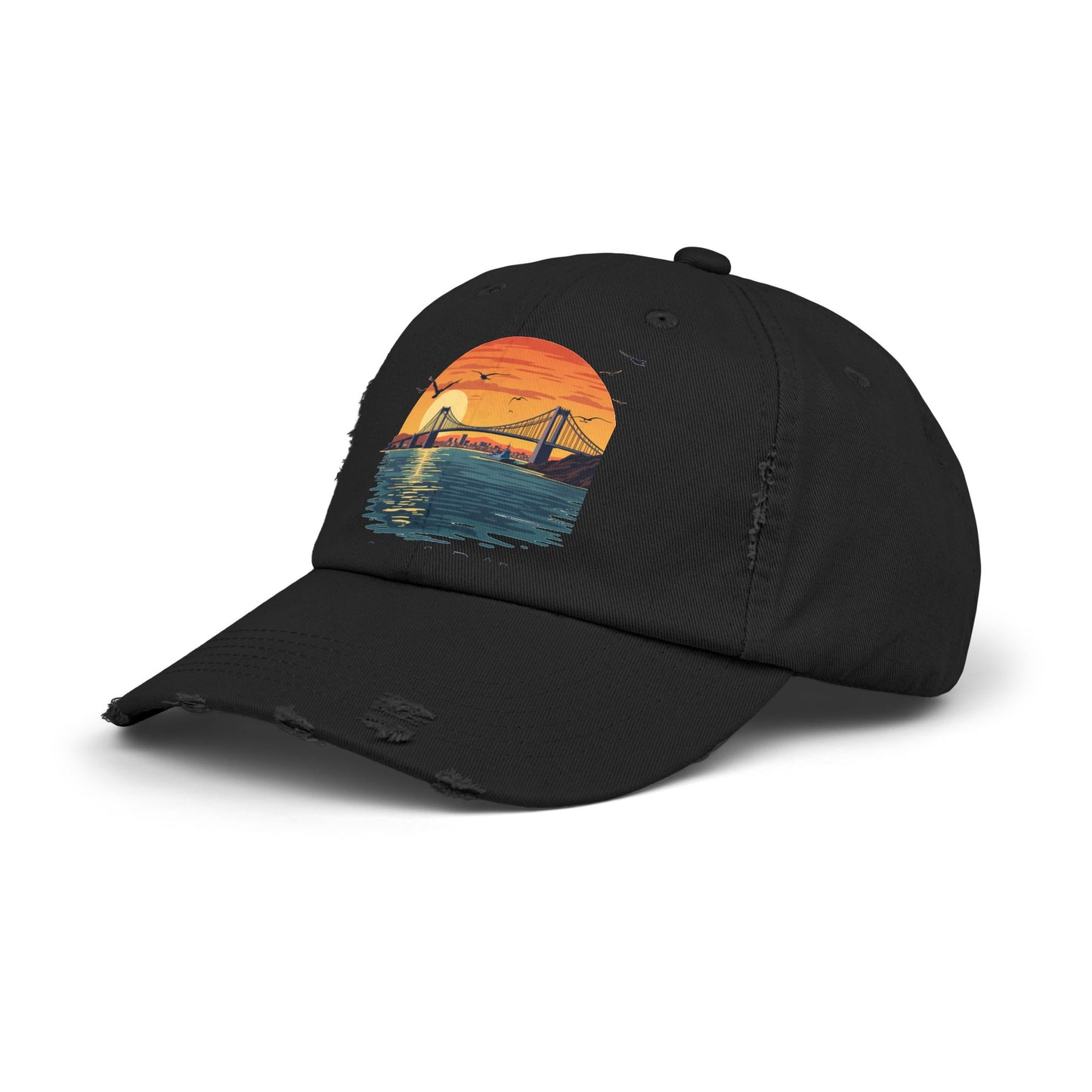 Coronado Bridge Sunset Silhouette with Seagulls and Cityscape View Cap