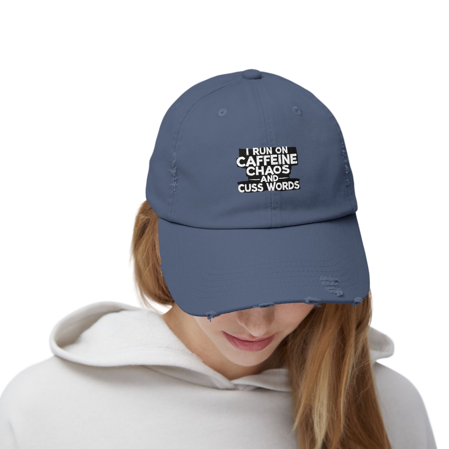 I Run On Caffeine Chaos And Cuss Words Humor Tee Cap