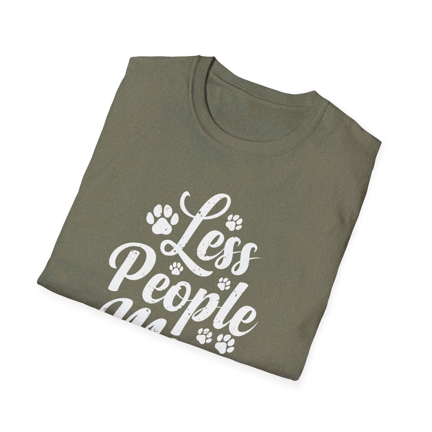 Less People More Cats - Cute Cat Lover Saying with Paw Prints T-Shirt