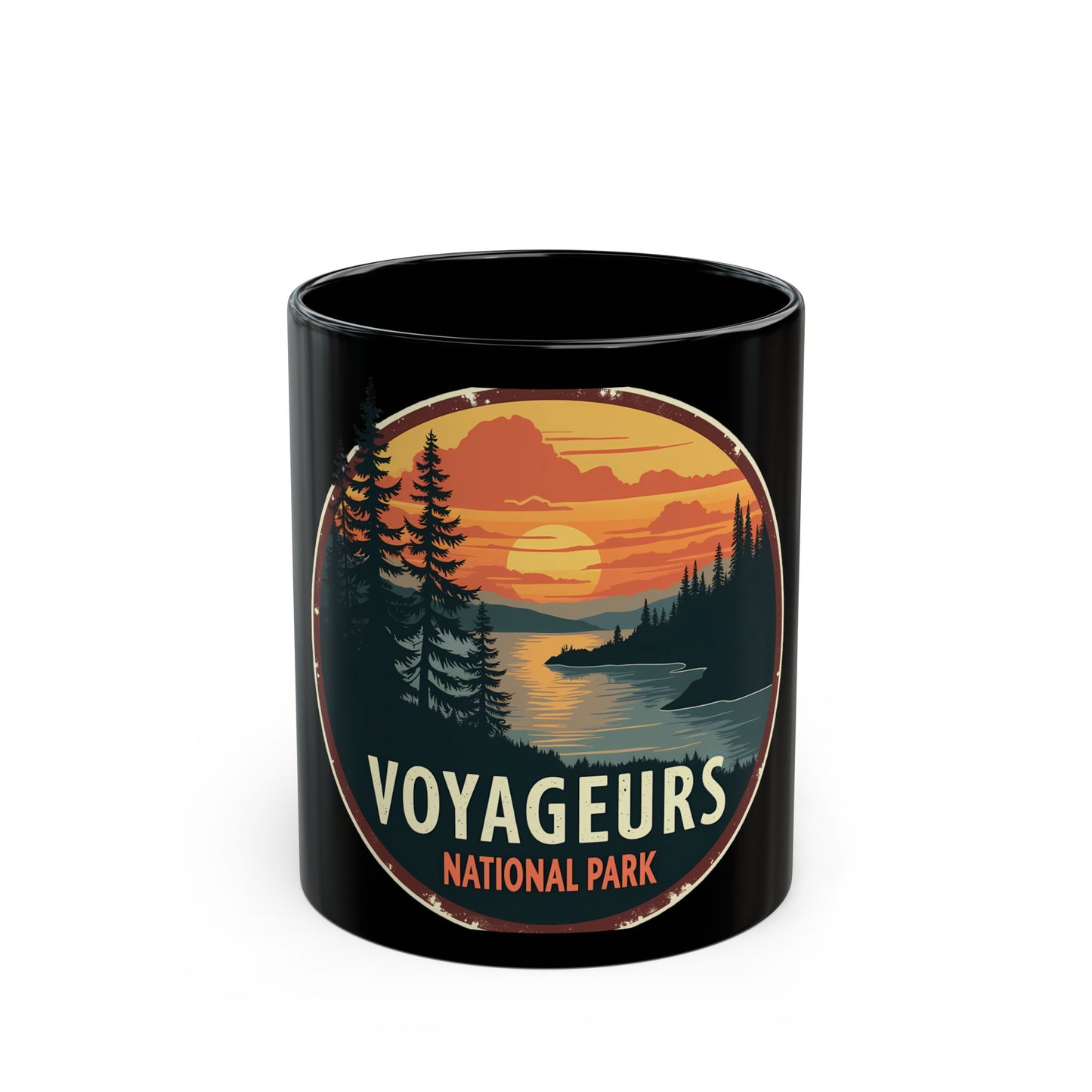 Voyageurs National Park Scenic Sunset with Trees and Lake View Ceramic Mug