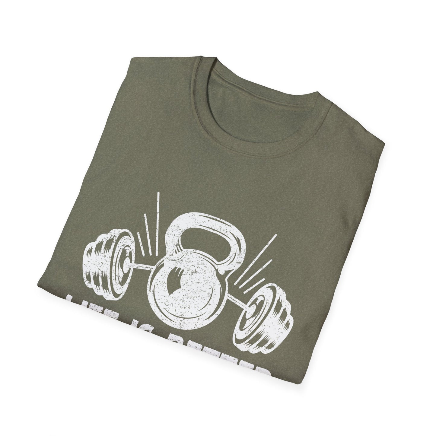 Life Is Better At The Bar Kettlebell and Dumbbells Design T-Shirt