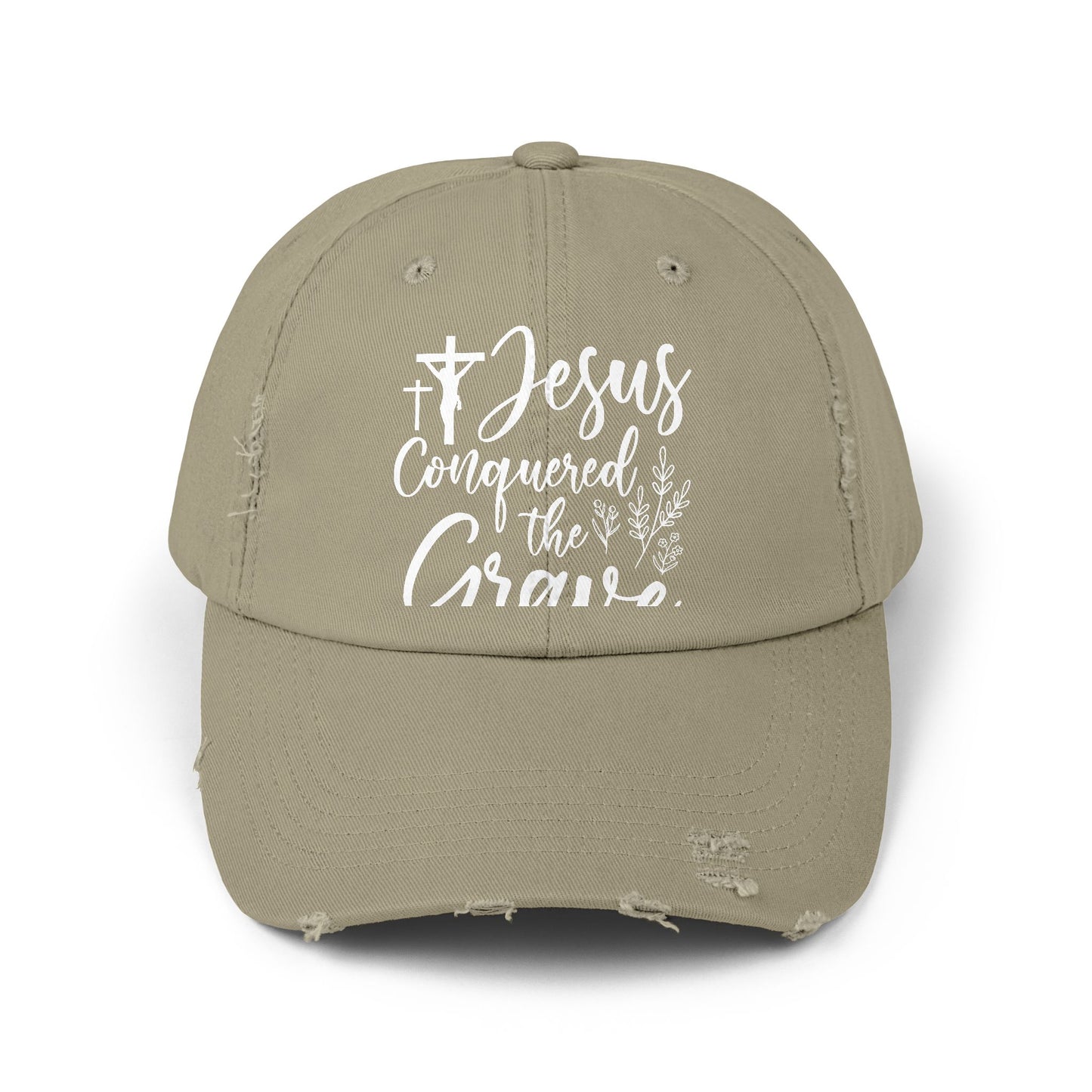 Jesus Conquered the Grave Inspirational Faith Statement Cap