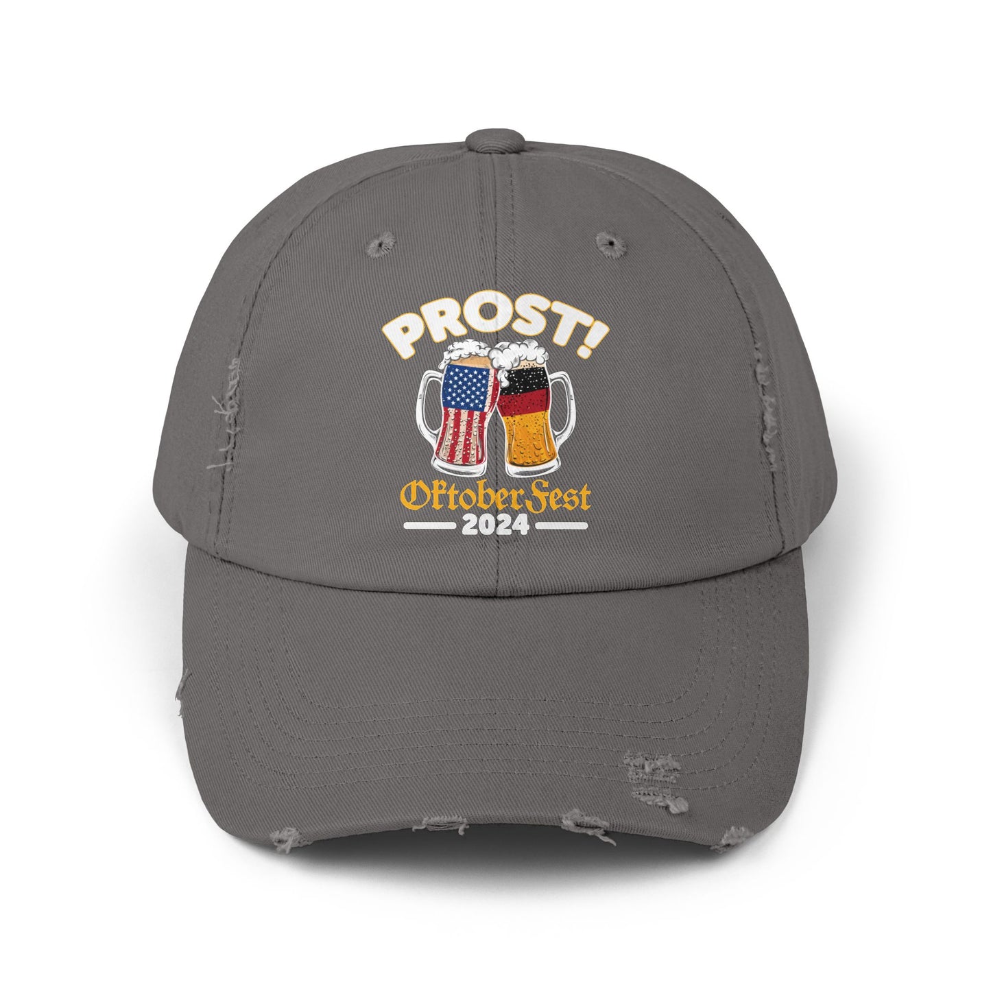 Prost Oktoberfest 2024 Cheers with American and German Flags Beer Mugs Cap