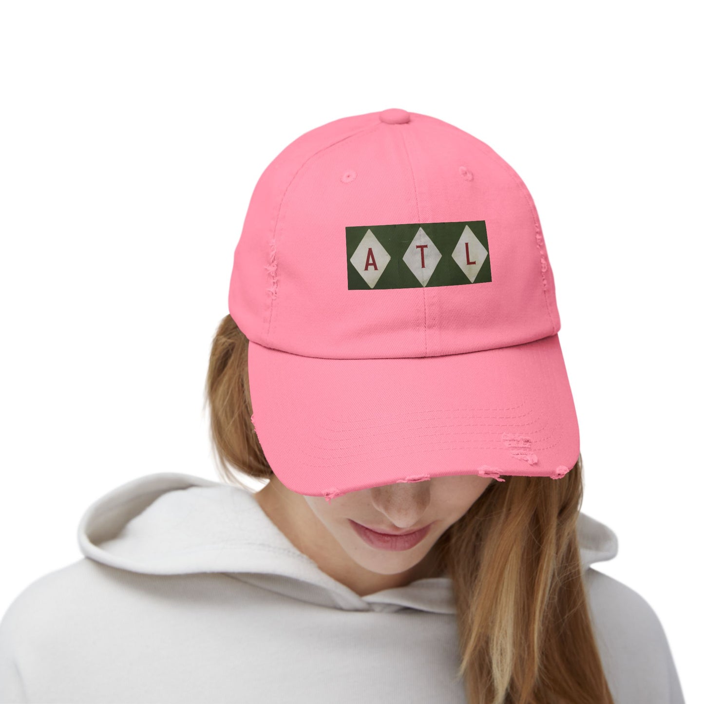 ATL Bold Lettering in Diamond Pattern Cap