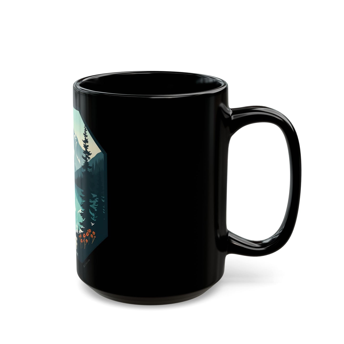 Banff National Park Scenic Mountain Landscape with Lake Reflection Ceramic Mug