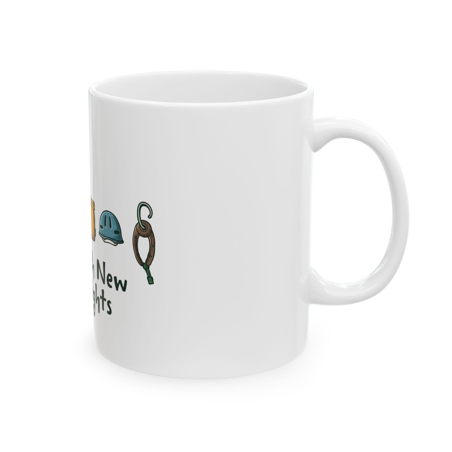 Reach New Heights Adventure Gear Enthusiast Design Ceramic Mug