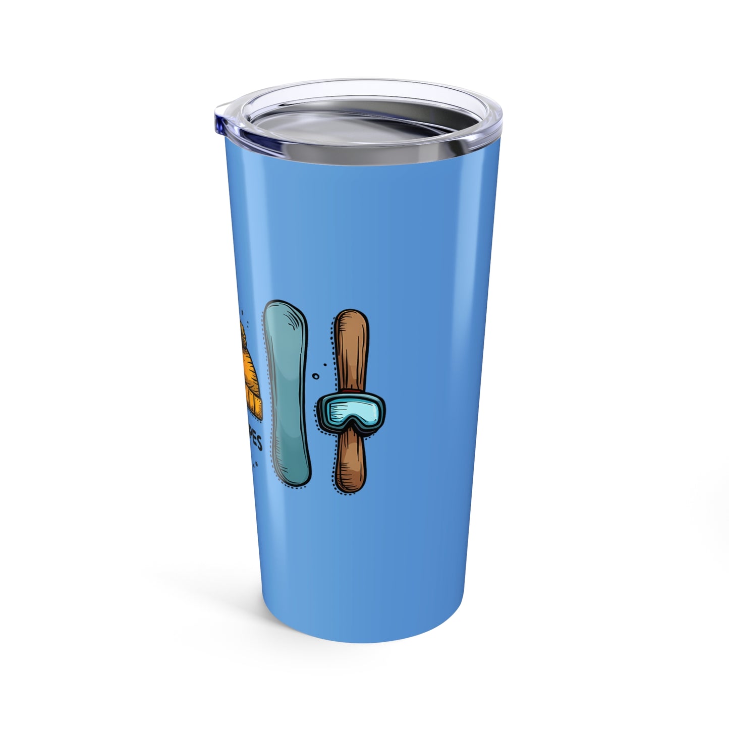 Shred the Slopes Illustration With Snowboarding Gear and Winter Apparel Elements Tumbler