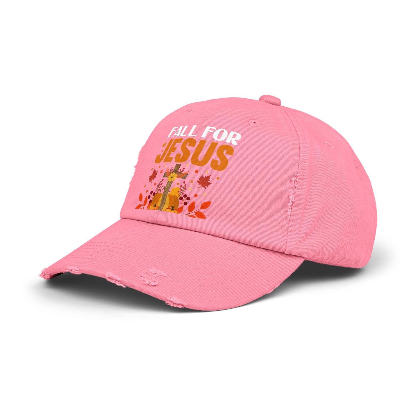 Fall For Jesus He Never Leaves Autumn Faith Cap