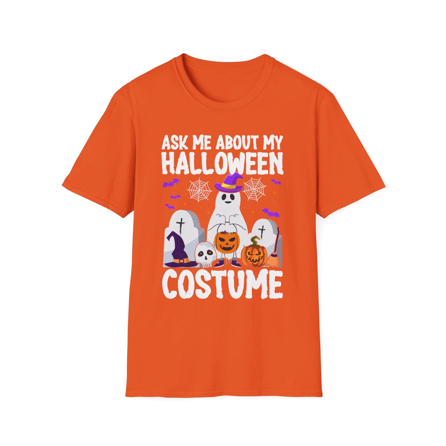 Ask Me About My Halloween Costume Ghost Spooky Fun T-Shirt