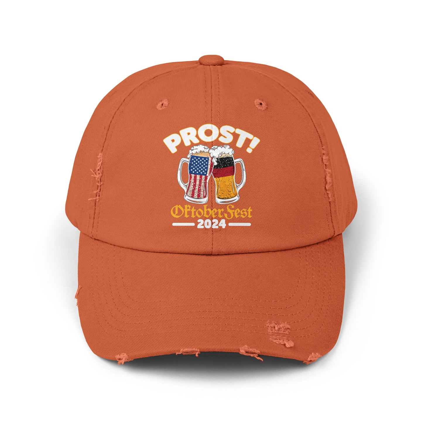 Prost Oktoberfest 2024 Cheers with American and German Flags Beer Mugs Cap