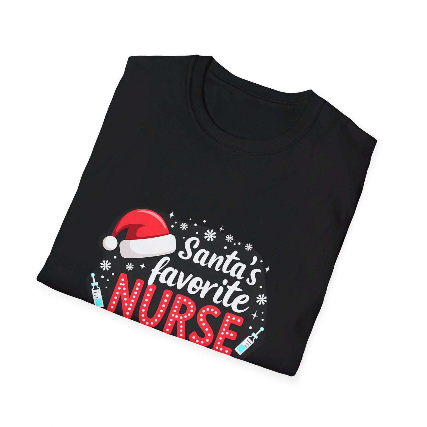 Santa's Favorite Nurse Festive Holiday Design for Nurses T-Shirt
