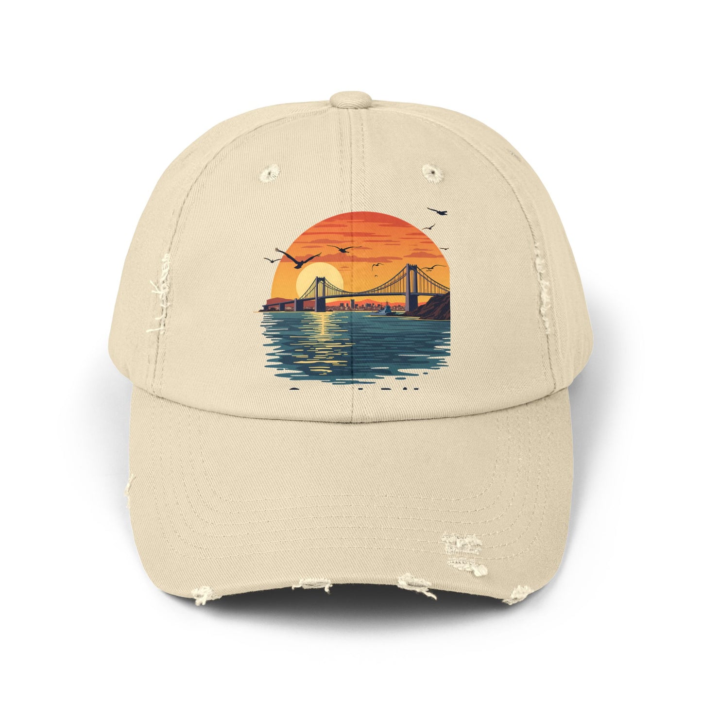 Coronado Bridge Sunset Silhouette with Seagulls and Cityscape View Cap