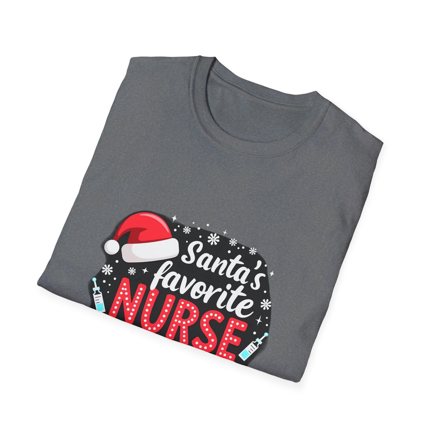 Santa's Favorite Nurse Festive Holiday Design for Nurses T-Shirt