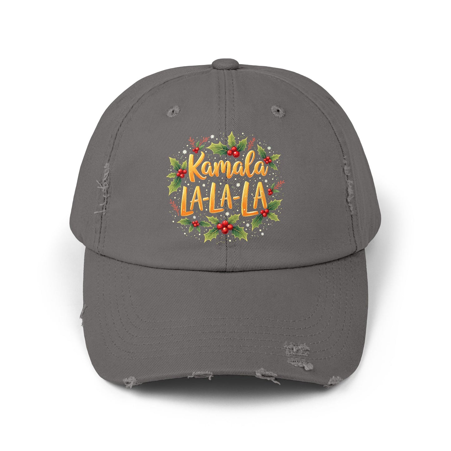 Kamala La-La-La Festive Holiday Cheer with Holly Berries and Snowflakes Cap