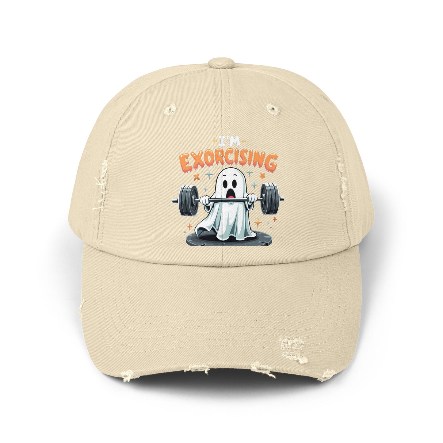 I'm Exorcising Ghost Lifting Weights Halloween Humor Cap