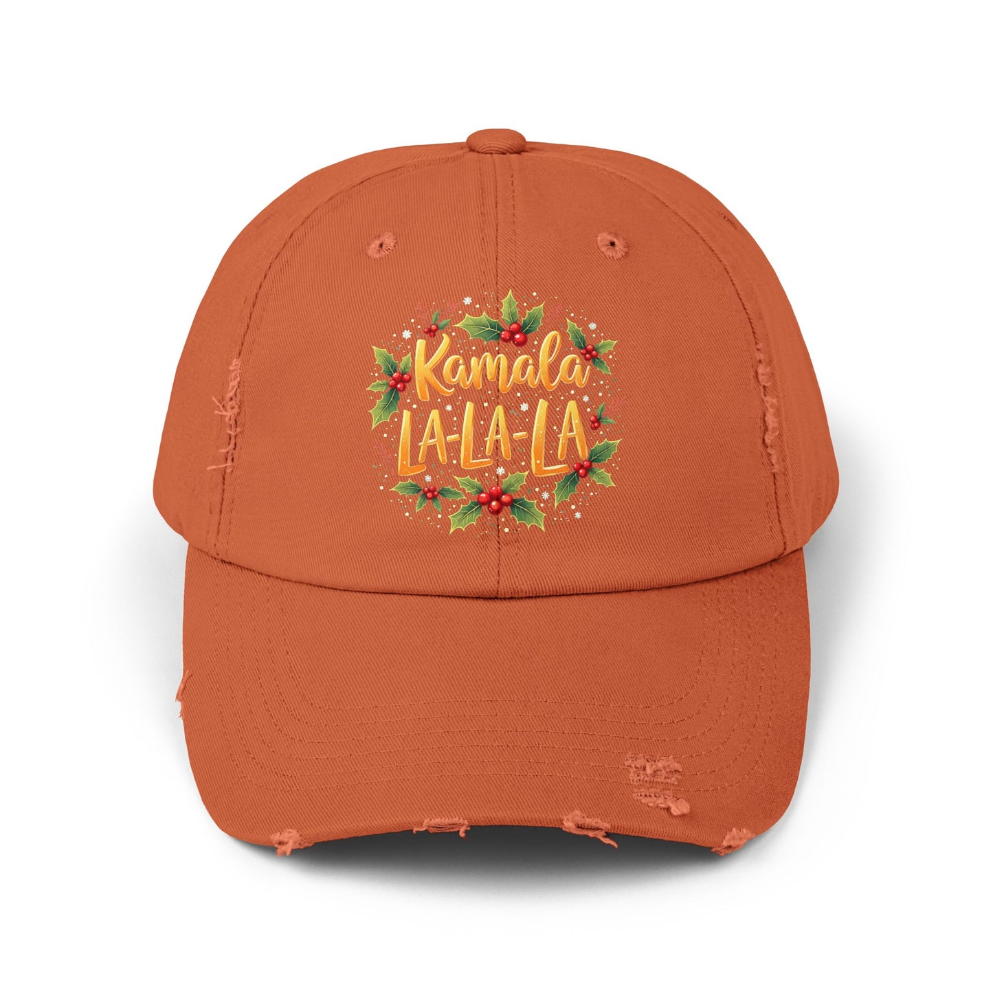 Kamala La-La-La Festive Holiday Cheer with Holly Berries and Snowflakes Cap