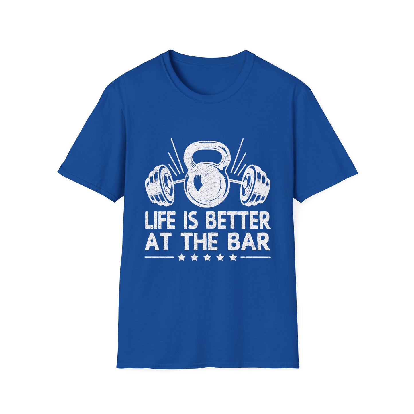 Life Is Better At The Bar Kettlebell and Dumbbells Design T-Shirt