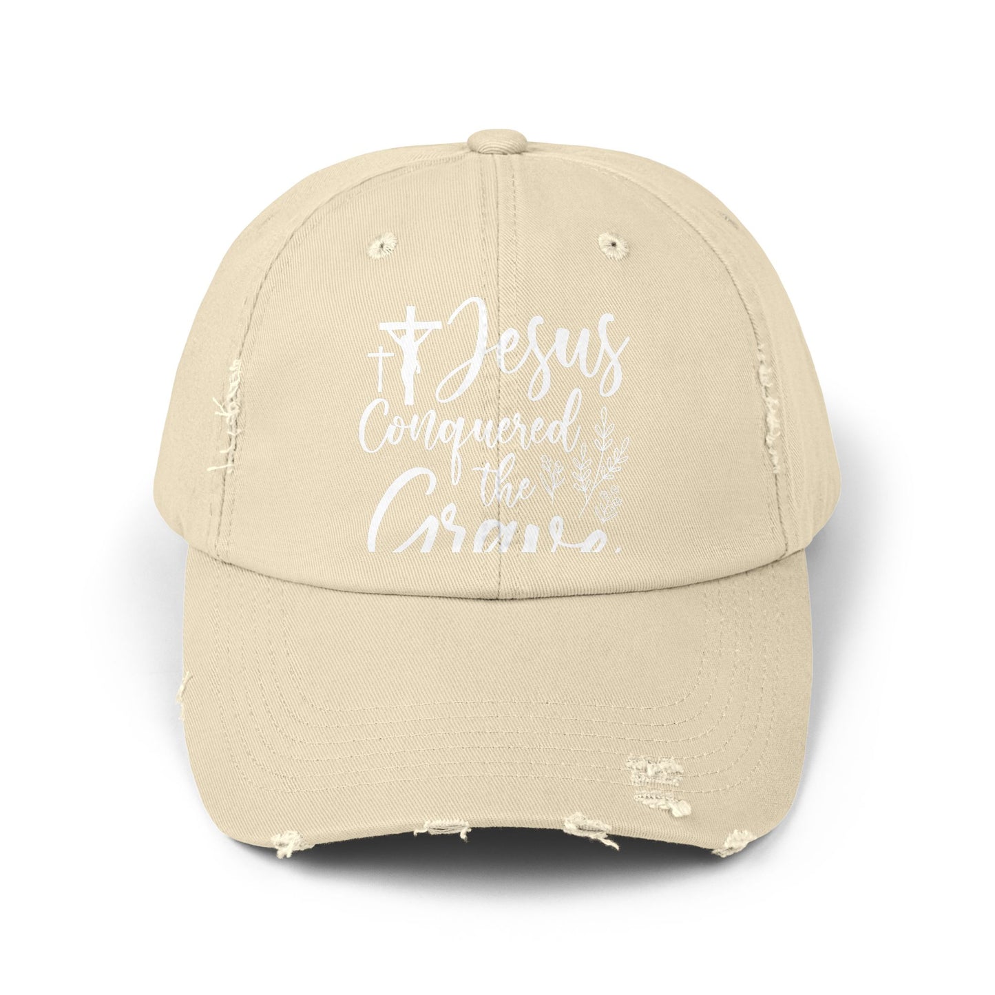 Jesus Conquered the Grave Inspirational Faith Statement Cap