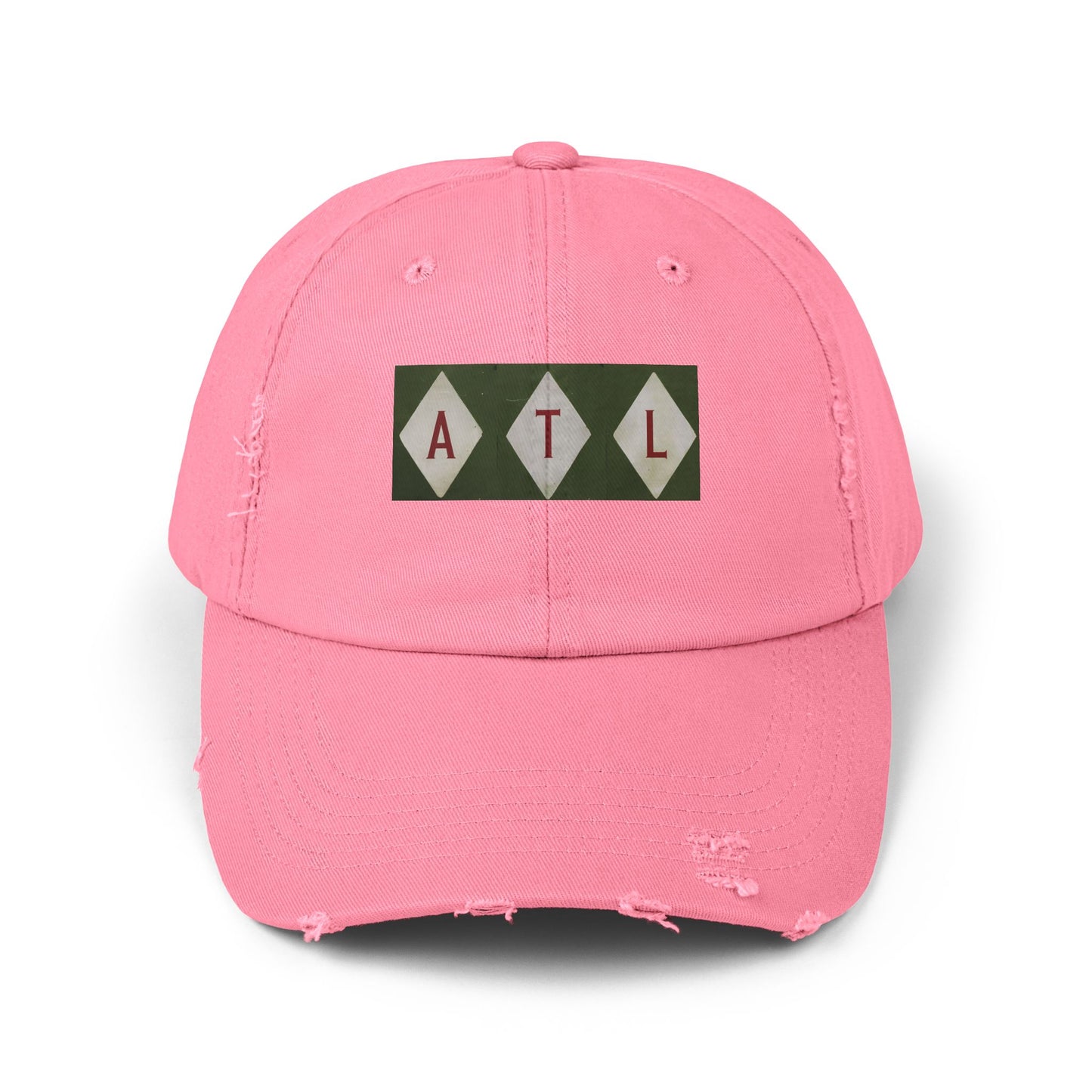 ATL Bold Lettering in Diamond Pattern Cap
