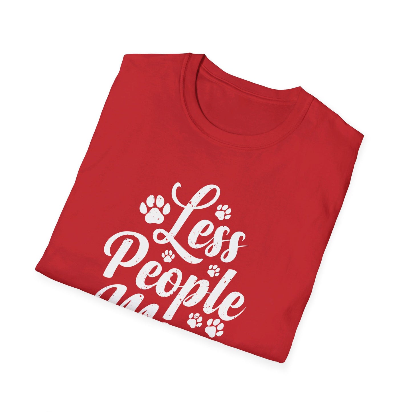 Less People More Cats - Cute Cat Lover Saying with Paw Prints T-Shirt