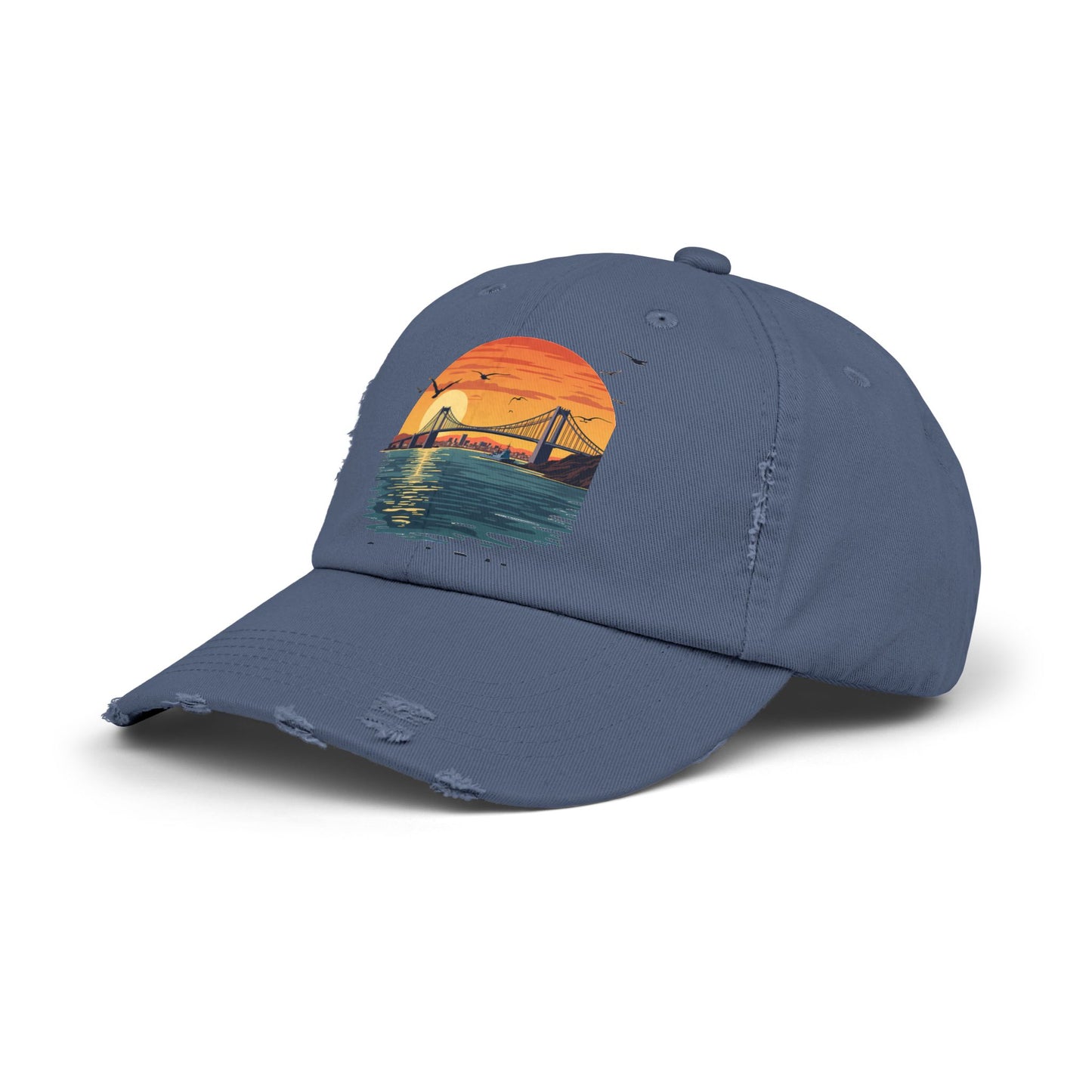 Coronado Bridge Sunset Silhouette with Seagulls and Cityscape View Cap