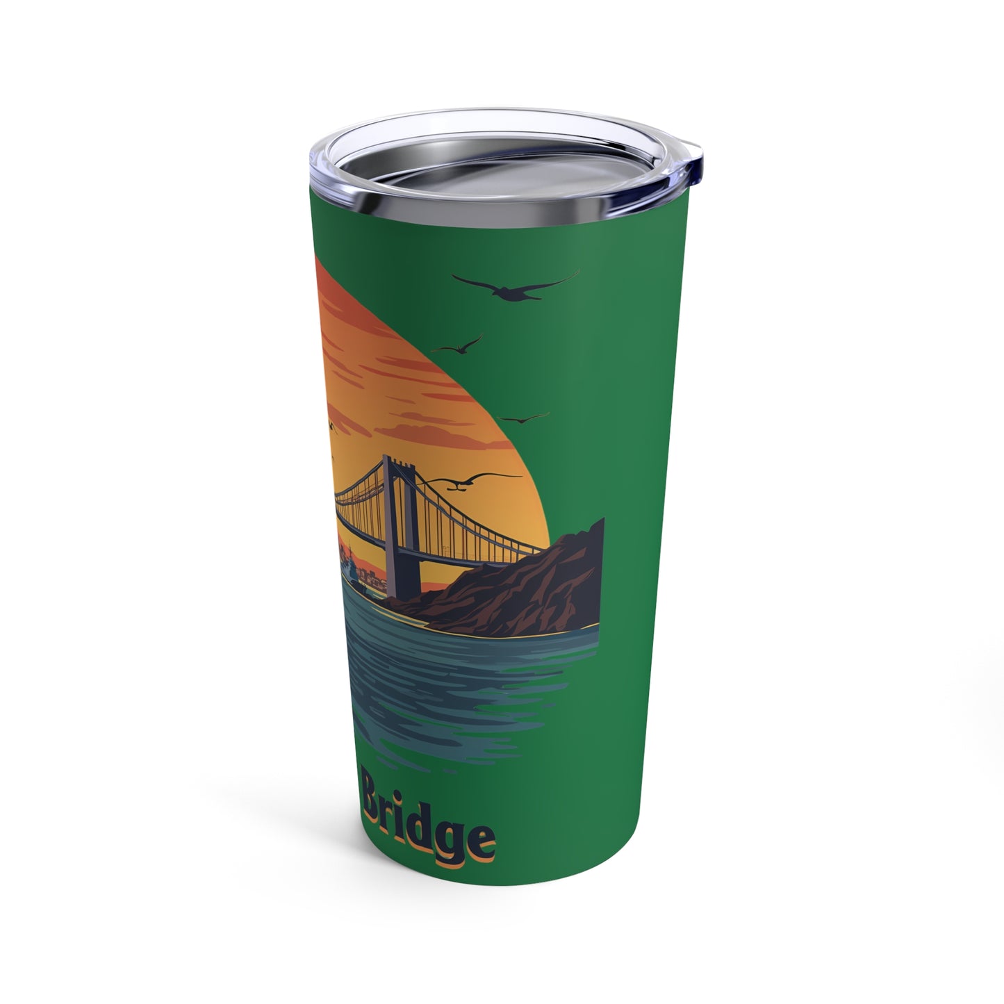 Coronado Bridge Sunset Silhouette with Seagulls and Cityscape View Tumbler