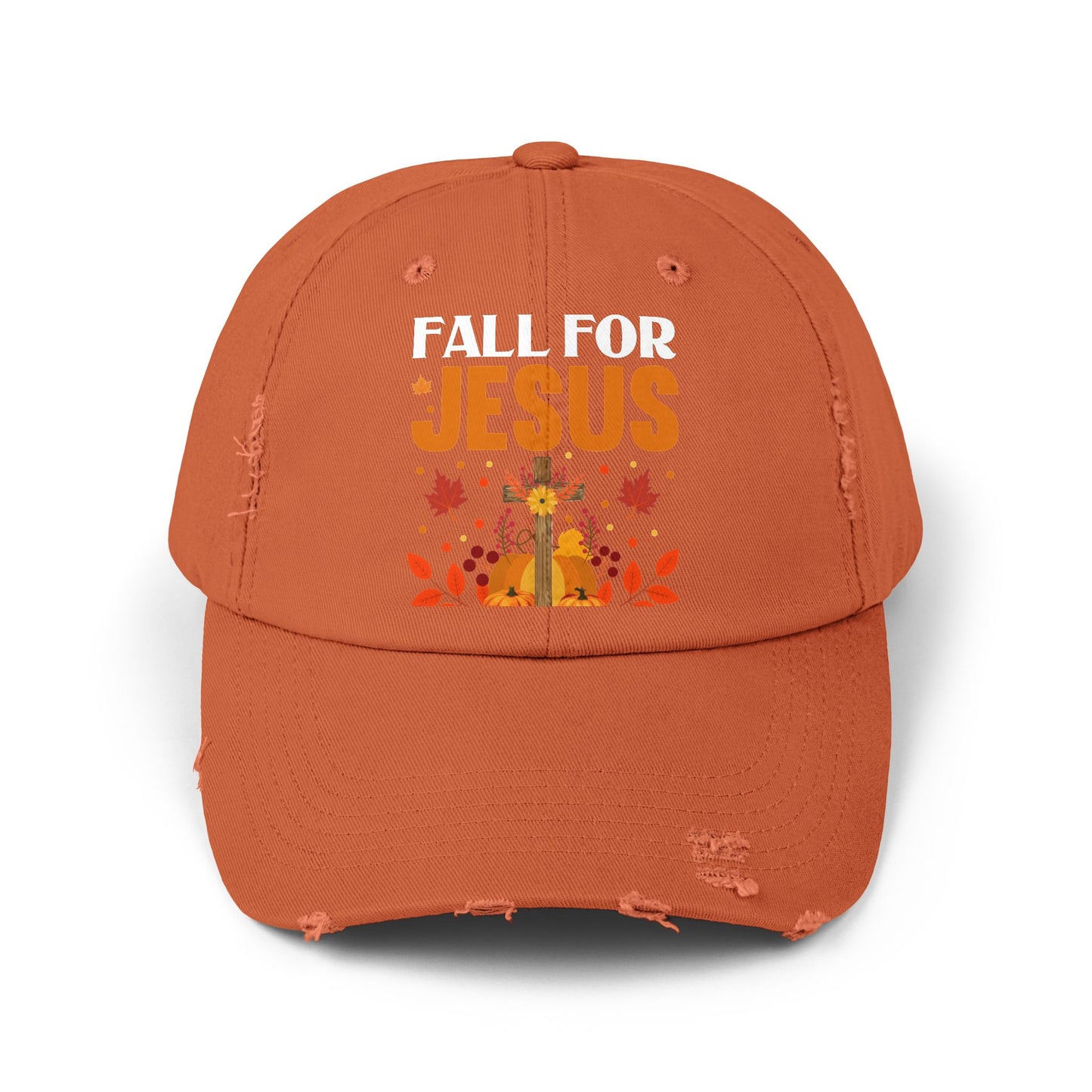 Fall For Jesus He Never Leaves Autumn Faith Cap