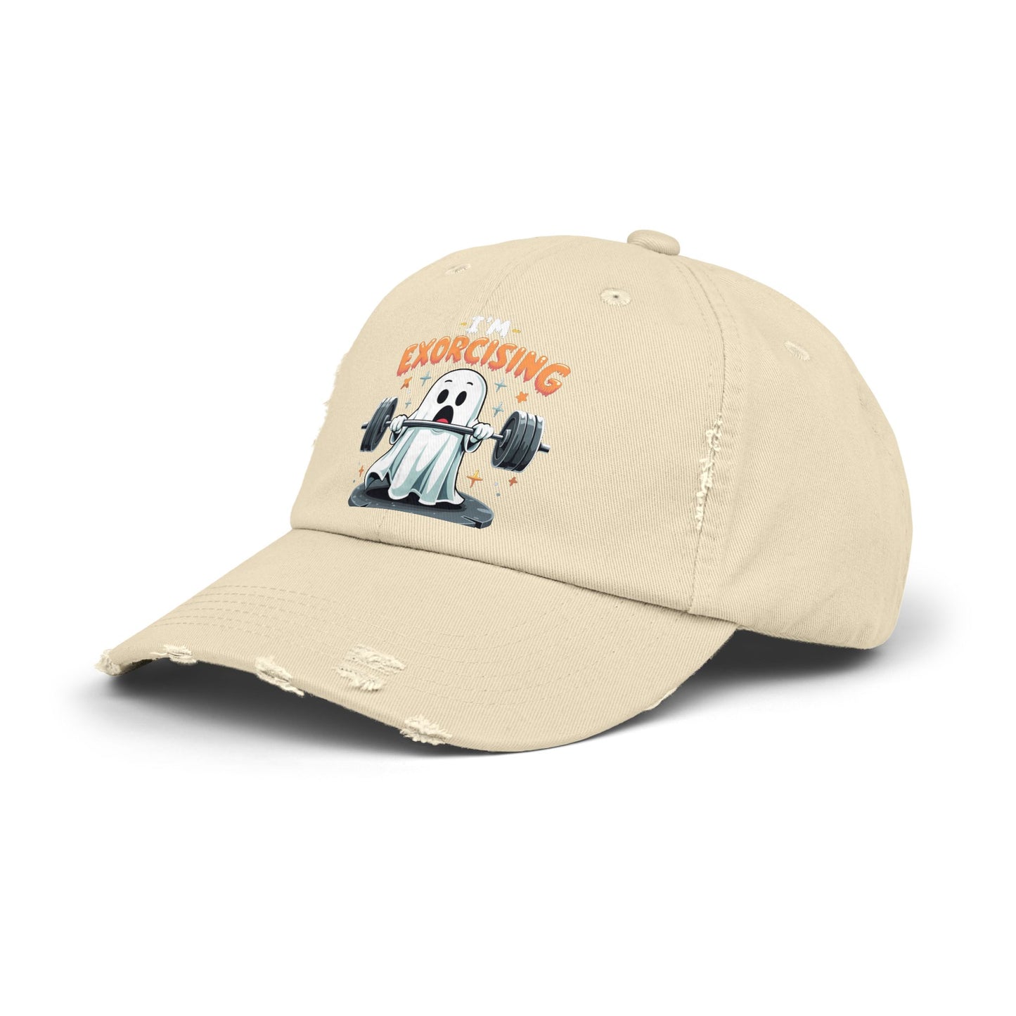 I'm Exorcising Ghost Lifting Weights Halloween Humor Cap