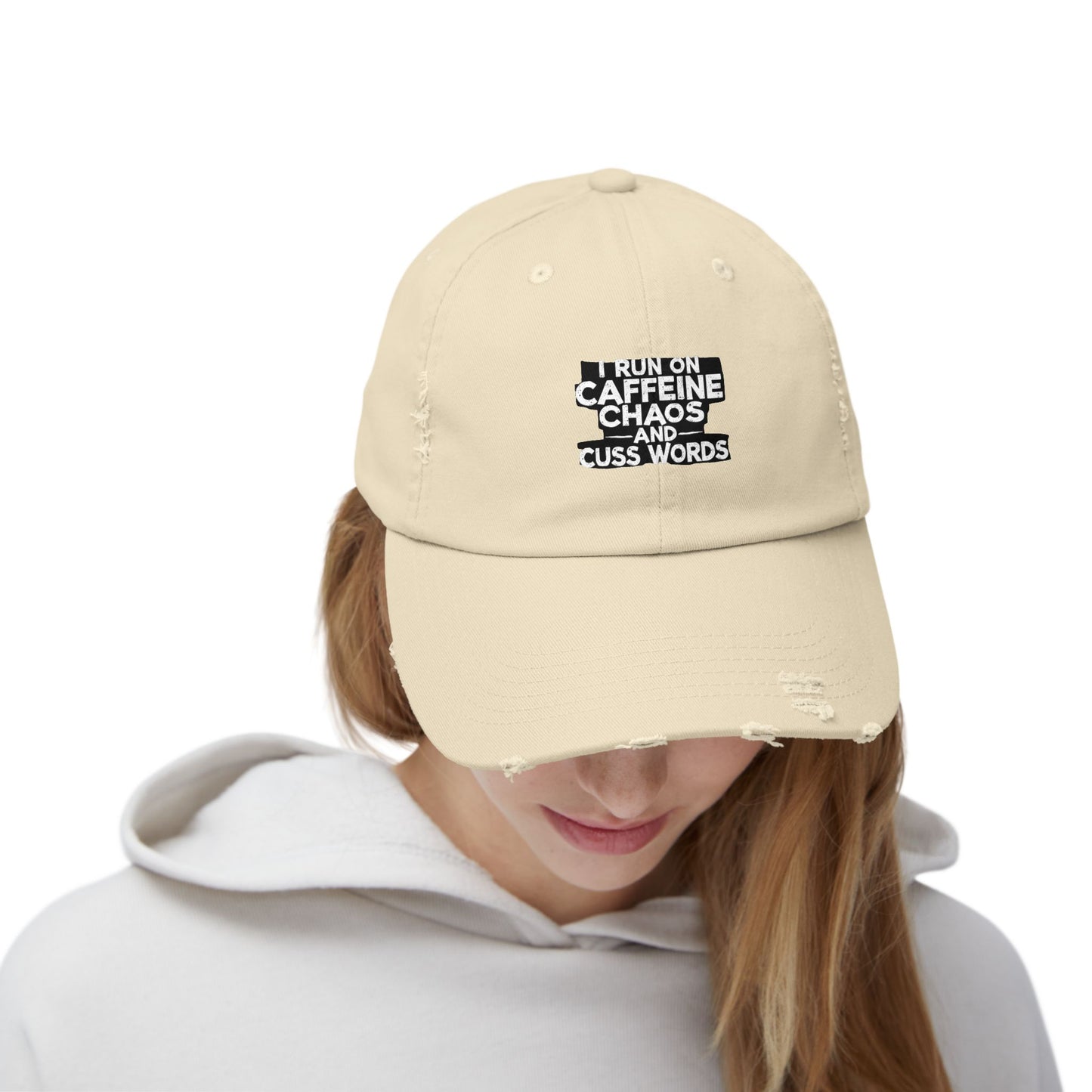 I Run On Caffeine Chaos And Cuss Words Humor Tee Cap
