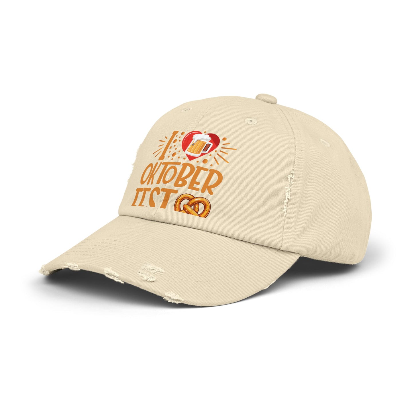 I Love Oktoberfest Beer Pretzel Heart Design Cap