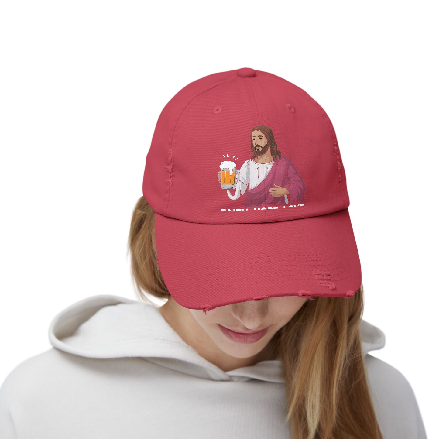 Faith Hope Love and a Cool Beer Fun Cap