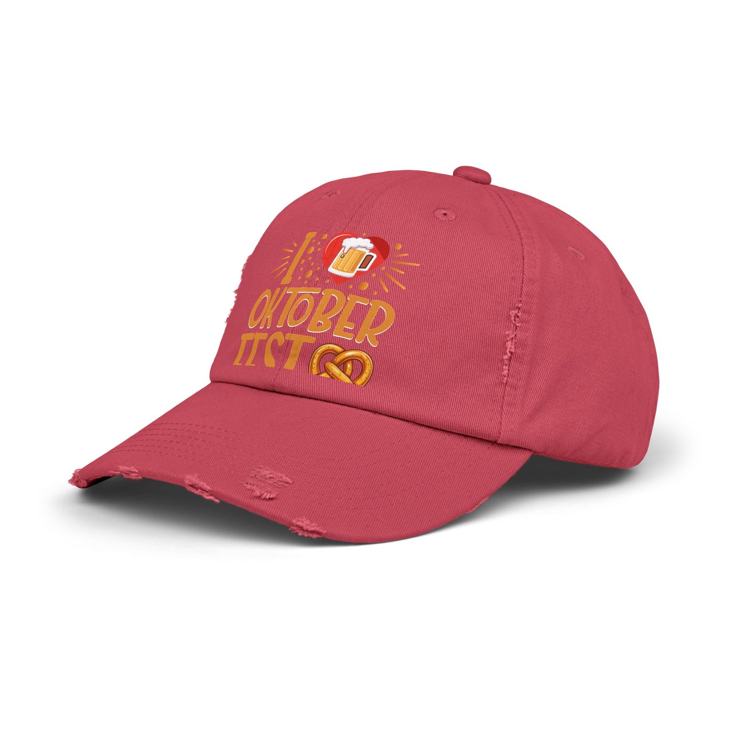 I Love Oktoberfest Beer Pretzel Heart Design Cap