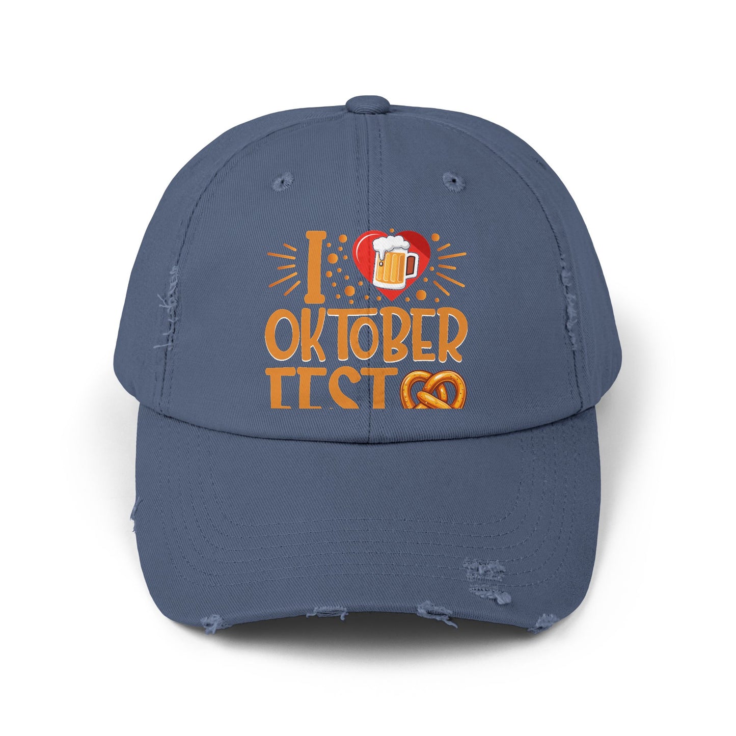 I Love Oktoberfest Beer Pretzel Heart Design Cap