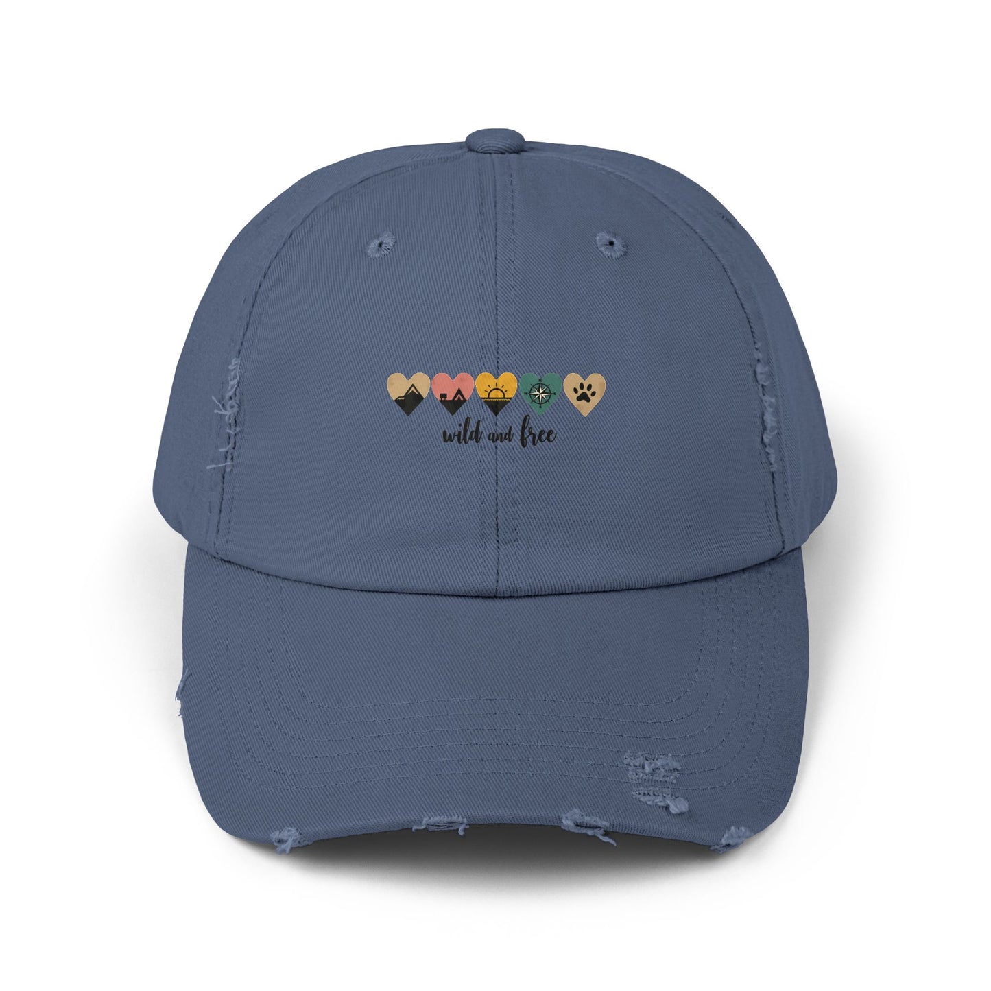 Wild And Free Heart Icons for Nature Lovers and Adventurers Cap