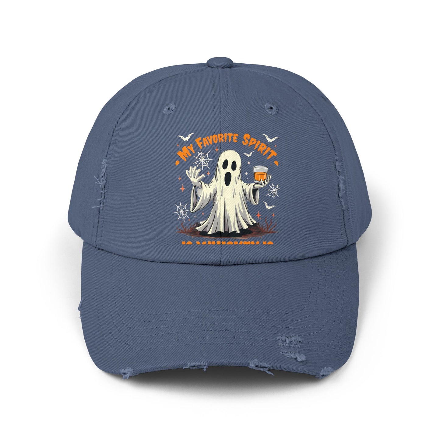 My Favorite Spirit Is Whiskey Ghost Fun Halloween Design Cap