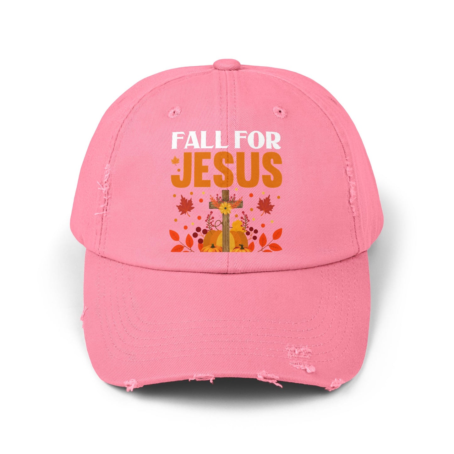 Fall For Jesus He Never Leaves Autumn Faith Cap