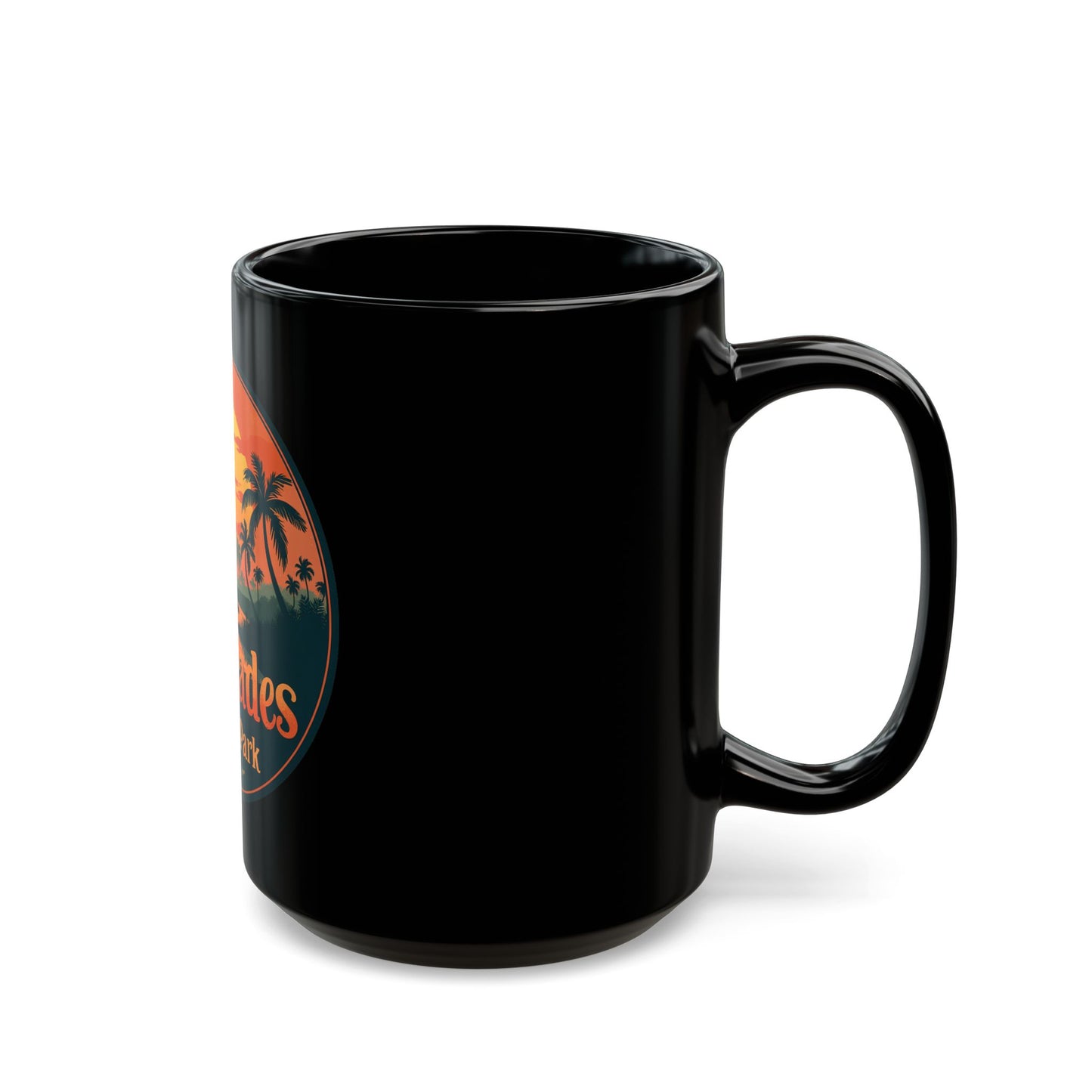 Everglades National Park Sunset Scene with Palm Trees and Birds Ceramic Mug