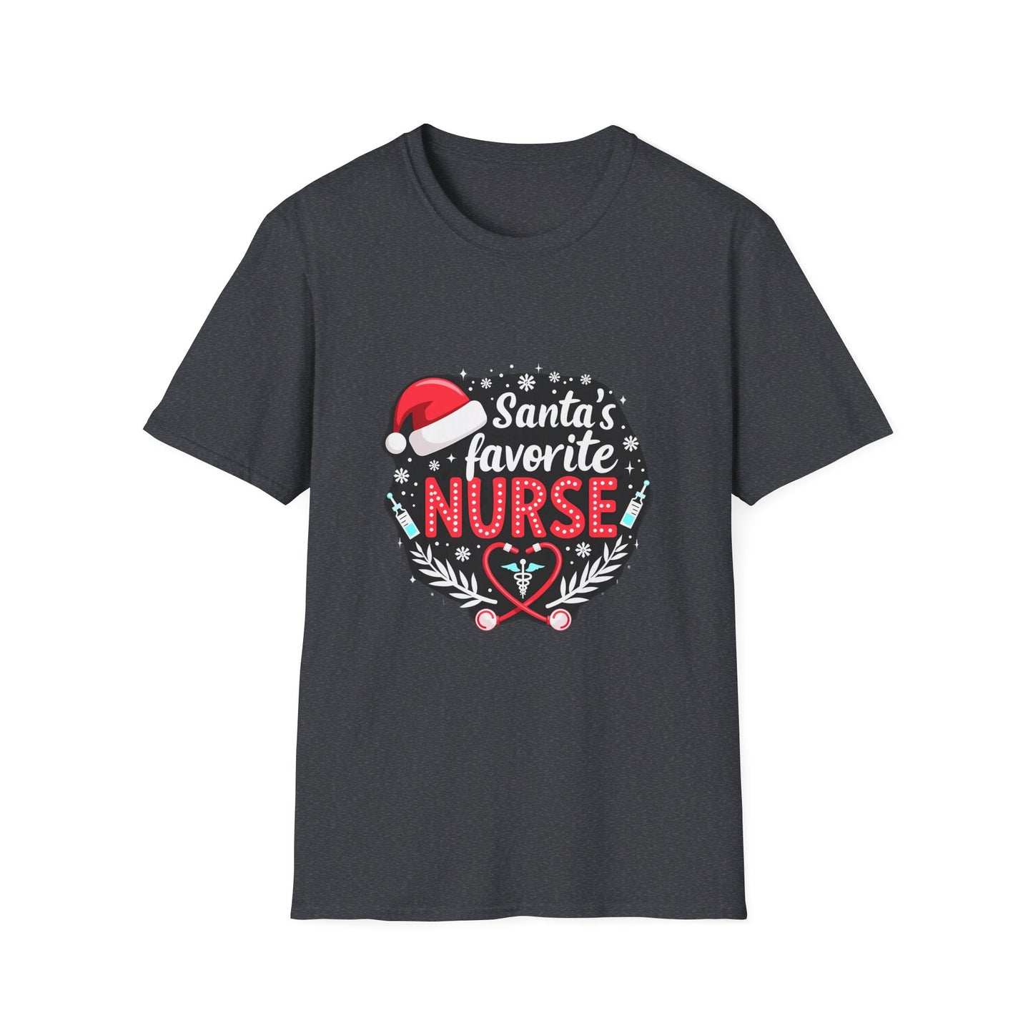 Santa's Favorite Nurse Festive Holiday Design for Nurses T-Shirt