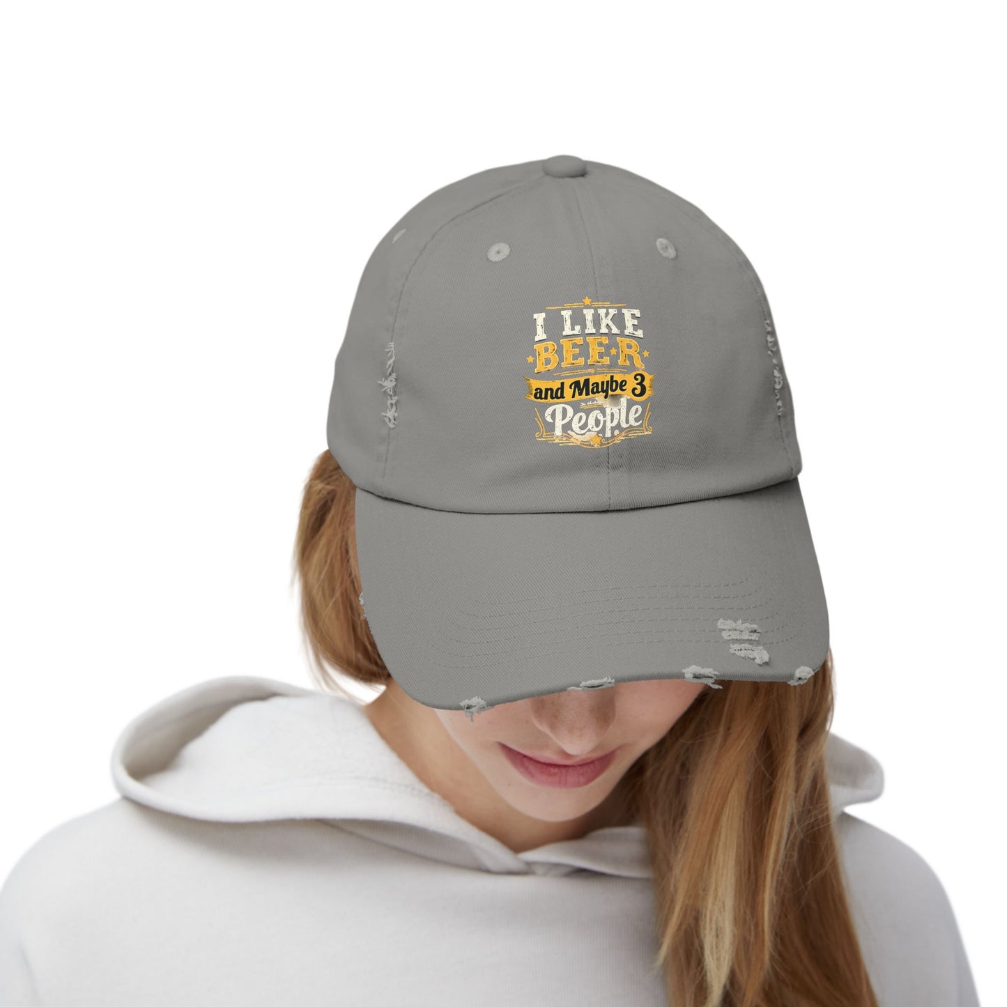 I Like Beer and Maybe 3 People - Humorous Statement Cap