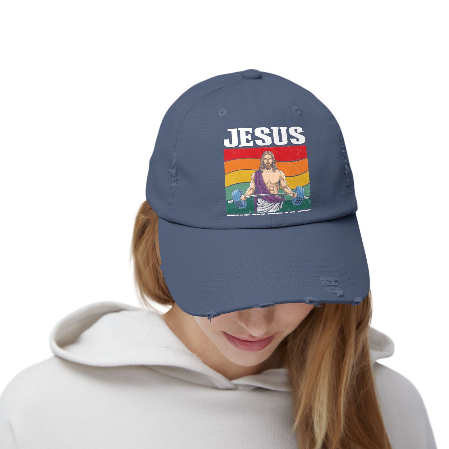 Jesus The Ultimate Deadlifter Rainbow Strength Cap