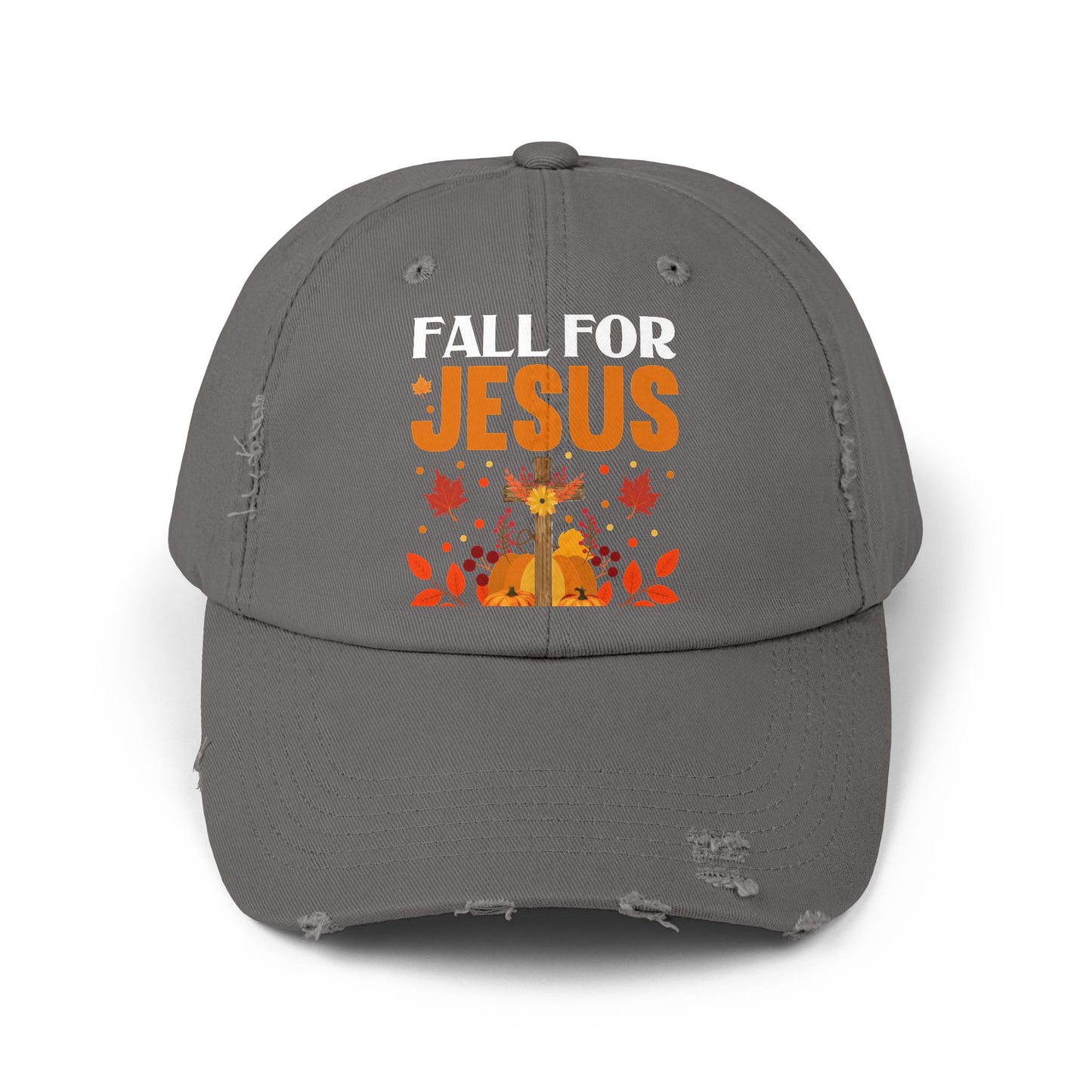 Fall For Jesus He Never Leaves Autumn Faith Cap