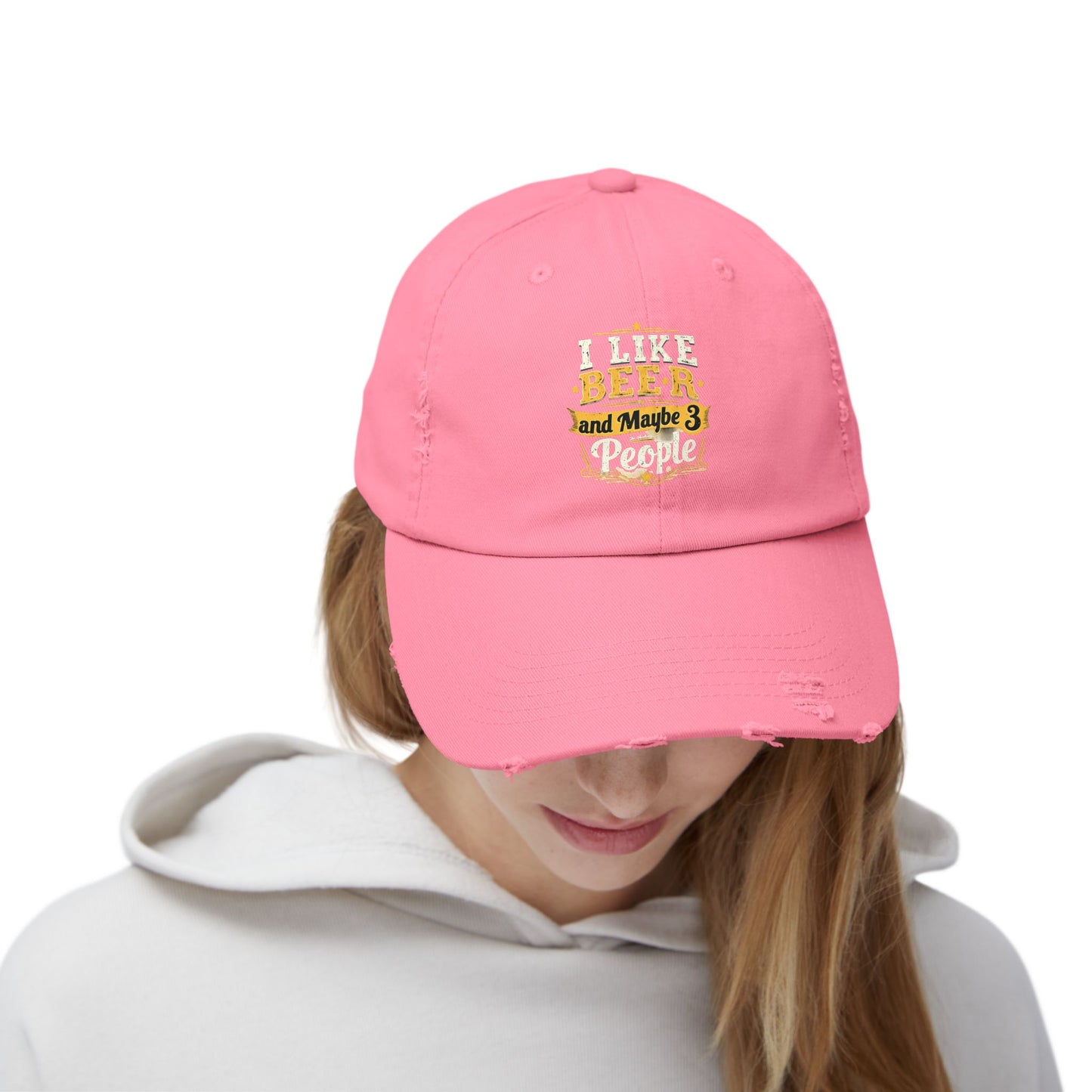 I Like Beer and Maybe 3 People - Humorous Statement Cap